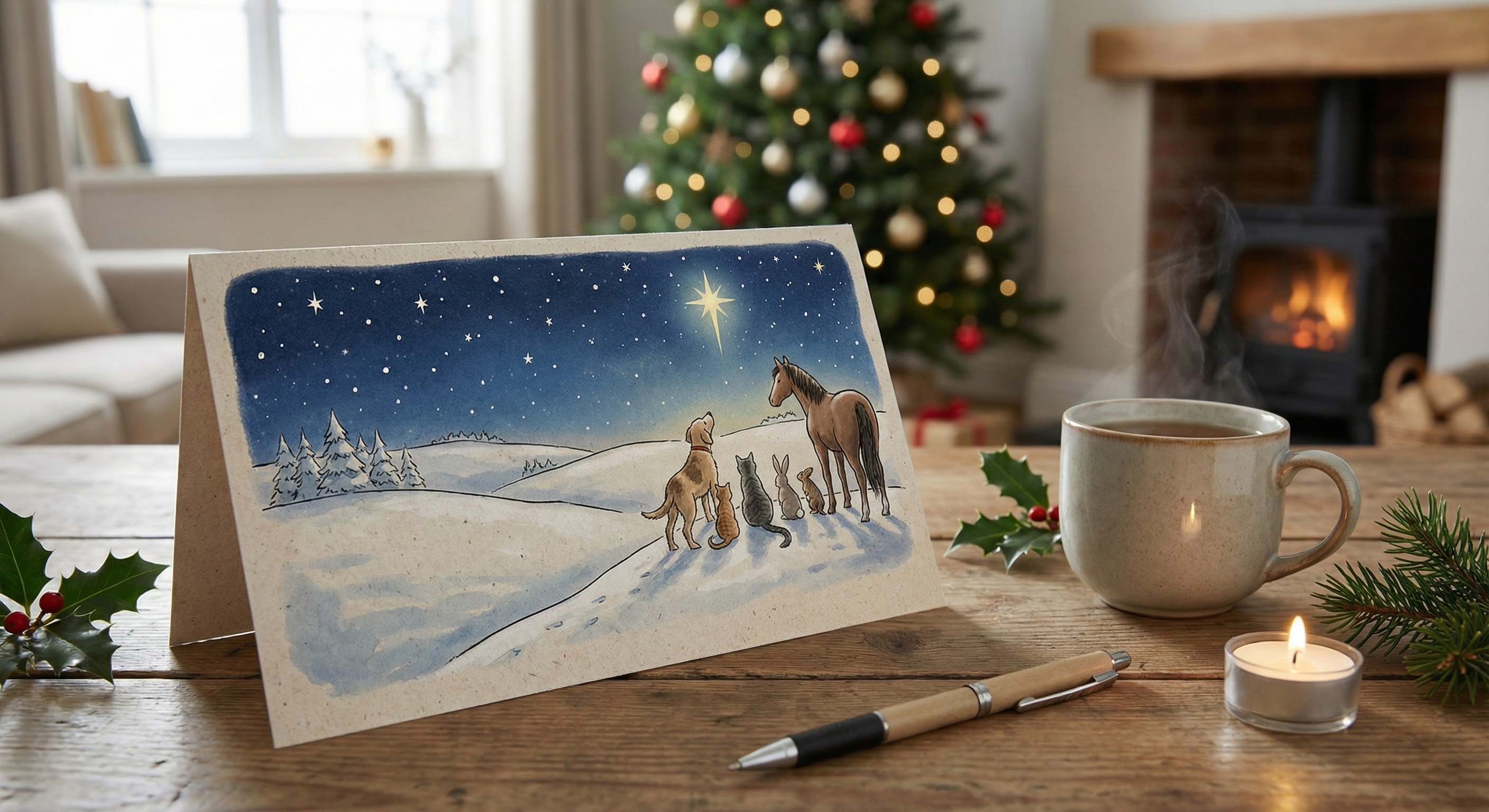 kerstkaart - rememberme - kerstboom - overlijden huisdier - kerstkaart na overlijden huisdier